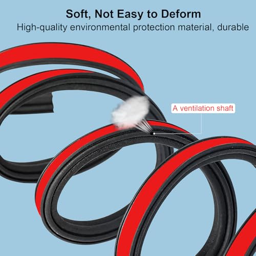 52.5Ft Car Door Seal Strip for Truck Car Weather Stripping Universal Self Adhesive Large Auto Door Soundproofing Weatherstrip for Pickup Truck SUV RV Boat - size: 52.5Ft