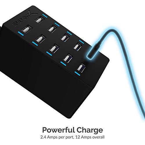 SABRENT 60W 10-Port USB Charging Station, Auto-Detect (AX-TPCS) - size: 10-Port