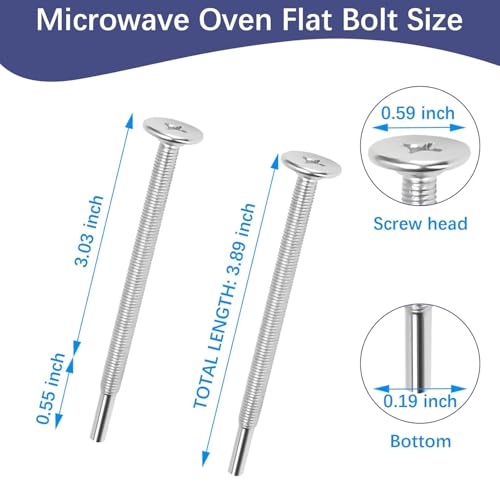 4PCS Under Cabinet Microwave Mounting Kit, Universal Microwave Mounting Bolts Replacement for Samsung, GE, Whirlpool, Kenmore, Maytag Microwaves, Microwave Cabinet Mounting Kit