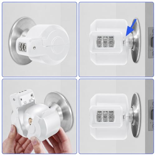 Door Knob Safety Cover Lock Child Proof Door Knob Lockout Device Cover - color: White