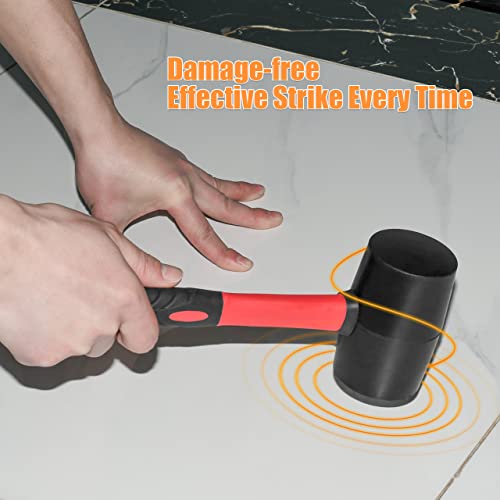 Fiberglass Handle Rubber Mallet Hammer Set without Damage,2 Packs