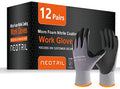 NEOTRIL Safety Work Gloves MicroFoam Nitrile Coated-3/6/12/36 Pairs,Breathable Nylon Working Gloves for Men Women - color: 12 Pairs/ Grey