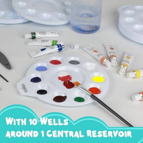56Pcs Paint Tray Palettes, Plastic Paint Pallets with Hanging Hole for Kids or Students to Paints on School Project, Art Class or Have a Birthday Painting Part - size: 56Pcs