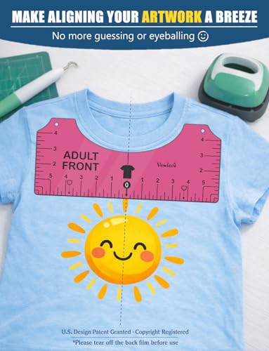 Vowlove Shirt Ruler for Heat Press, T-Shirt Design Alignment Tool - color: 02 Pink