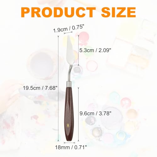 HARFINGTON 5pcs Palette Knife Painting Tool 2.09 x 0.75 Stainless Steel Art Spatula Pallet Knives Scrapers Tools with Beech Wood Handle for Acrylic Oil Canvas Mixing Spreading, Red/Silver - size: 2.09" x 0.75"