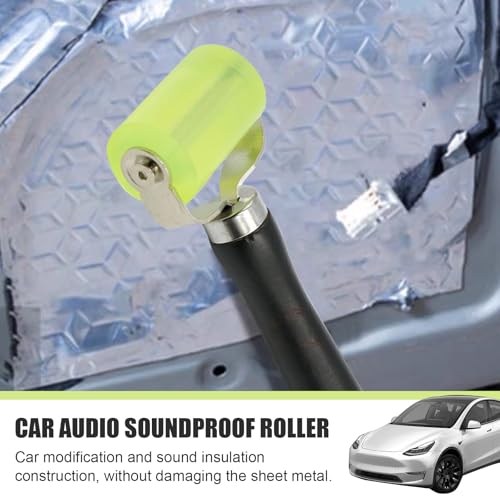 1 PC Sound Deadening Roller with Bearings, Noise Dampening Rubber Roller, Heat Insulation Mat, Noise Filter Wallpaper Application, Universal for Auto Sound Deadening Application (Green)