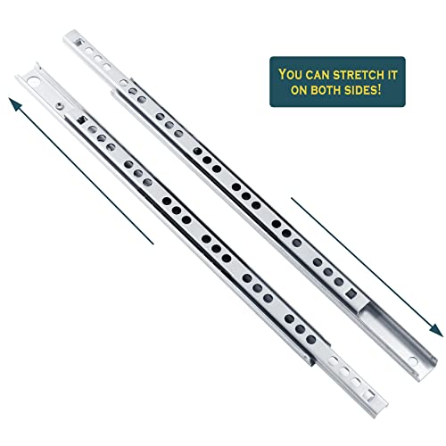 Uenhoy 1 Pair Drawer Slides 9.68" Two Way Slide Track Rail - size: 9.68"-1pair