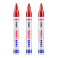 Red Paint Markers, 3 Pack Oil-Based Waterproof Quick Dry Permanent Paint Pen Set for Rocks Painting, Wood, Fabric, Plastic, Canvas, Glass, Mugs, Metal, Tire, Stone, DIY Craft - color: Red