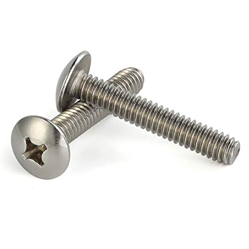 Mellewell #10-24 x 1-1/4" Truss Head Machine Screws, Full Thread, 18-8 Stainless Steel, Quantity 50 - color: Silver, size: #10-24 x 1-1/4"