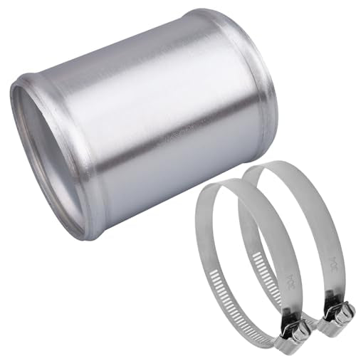 AC PERFORMANCE 3" (76mm) OD Aluminum Alloy Hose Joiner Silicone Pipe Connector Bead, 4" Length with 304 SS Clamps - size: 3" (76mm)