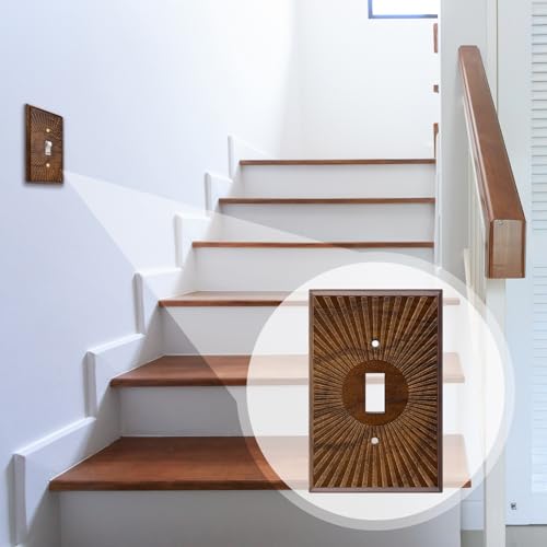 DoubleFill 4 Pcs Walnut Wood Switch Cover,13 * 8.2cm,Single Toggle - color: Single Toggle, size: 13 x 8.2 cm