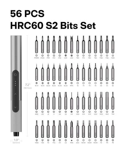 HOTO SnapBloq™ S-A01 Master Precision Screwdriver Set + Electric Screwdriver Rechargeable, 3.6V Cordless Screwdriver Set USB-C, 3 Torque Settings