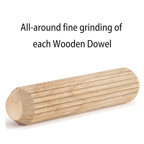 Wood & Wooden Dowel Pins 1/4" x1 1/4" (6mmx30mm) - Fluted Grooved Hardwood Pegs for Woodworking, Craft Projects - 100 Pack by PXBBZDQ - size: 1/4" x 1 1/4"