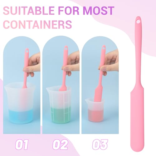Gartful 6PCS Silicone Spatula Sticks, Non-Stick Epoxy Resin Mixing Sticks Scraper Tools, Reusable Stirring Rods for Resin, Paint, Waxing, Liquid, Arts Crafts Supplies, Facial Mask, Pink - color: Pink, size: Large