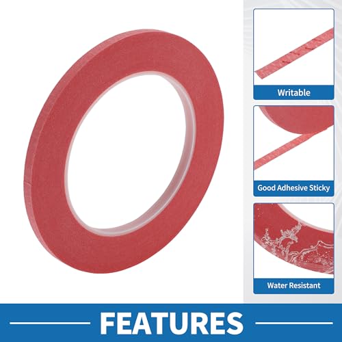 Painters Tape Easy Removal 0.2 Inches x 52.5 Yards Masking Master Tape Red - color: Red, size: 0.2 Inches x 52.5 Yards