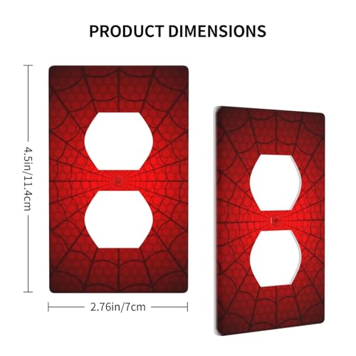 Spider Web Duplex Outlet Cover Plate | Fits standard 2-gang toggle and rocker switches, Durable polycarbonate thermoplastic with fade-resistant printed finish - color: Spider Web, size: Duplex Outlet