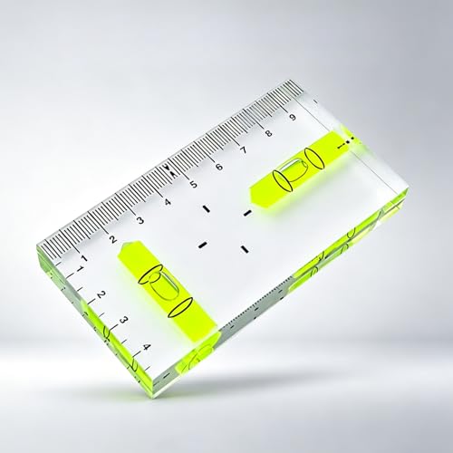Transparent acrylic T-shaped integrated level with printed scale, high-precision bubble level, 95x51x13mm (non-magnetic) - color: Non-magnetic