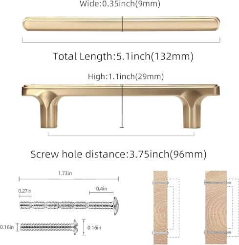 COTYKILEY 10 Pack 5 Inch(128mm) Champagne Copper Cabinet Handles Kitchen Cabinet Pulls Cabinet Door Handles Kitchen Cabinet Hardware - color: Champagne Copper, size: 5" Hole Center（128MM）