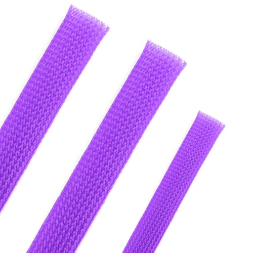 25ft PET Expandable Braided Cable Sleeve 5/8inch(16mm) Pet Braided Cable Sleeve for Audio Video Device Wire Automotive Wire (Purple) - color: Purple, size: 16mm"(5/8 inch)