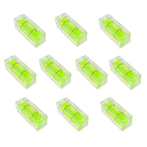 ZUJHPYMI 10Pcs Small Bubble Level 10x10x29mm Mini Square Bubble Spirit Levels Precision Measuring Layout Tools (10x10x29mm, Non-Magnetic) - size: 10x10x29mm, Non-Magnetic