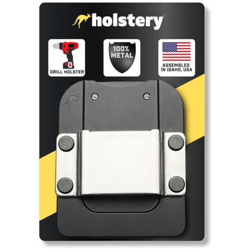 Holstery DriverMaster | Clip-On Tool Belt Drill Holder - Simple Hook Holster for Cordless Drill, Impact, Nailer, Tape Measure, or Any Tools with Hanger Clips - style: DriverMaster PRO