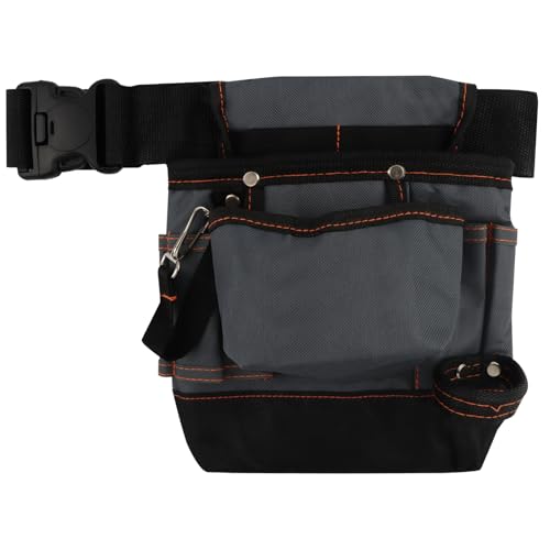 Tool Belt, 8-Pockets Tool Belts for Men, Adjustable Utility Tool-Pouch for Electrician, Carpenter, Construction, Work Apron, 9.45 x 8.66inch(Color:Black)