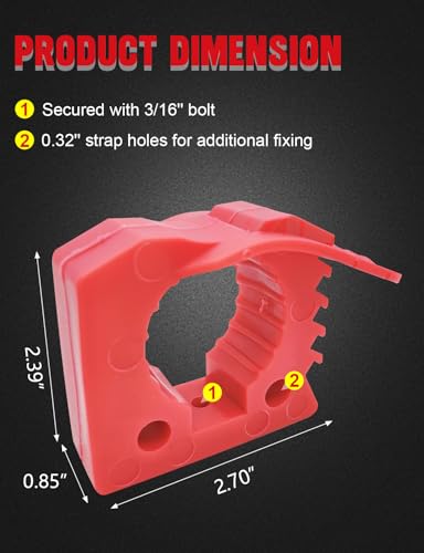 7 PCS Quick-release Shovel Holder Clamp Mount Bracket Red - size: 7 Pack Red