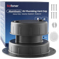 Safoner Aluminum RV Plumbing Vent Cap, Roof Sewer Vent Replacement - color: Black