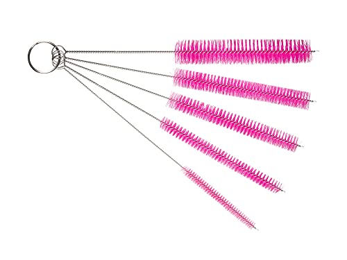 10" Extra Long Tube Brush Set - Large 5 Pack - Pink - color: Pink, size: Large 5 Pack (8mm 12mm 16mm 20mm 24 mm)