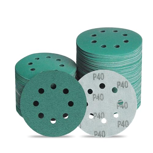 5 Inch 8 Hole P40 Grit Zirconia Wet Dry Sanding Discs - 40 Pack - size: 40 Grit