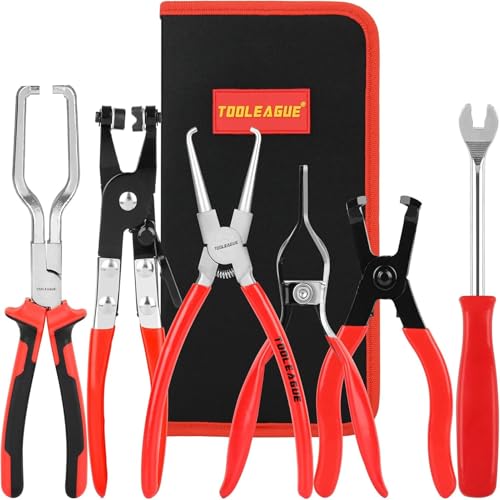 TOOLEAGUE 6Pcs Fuel Line Pliers Set for Auto Maintenance with Storage Case - size: 6 pcs
