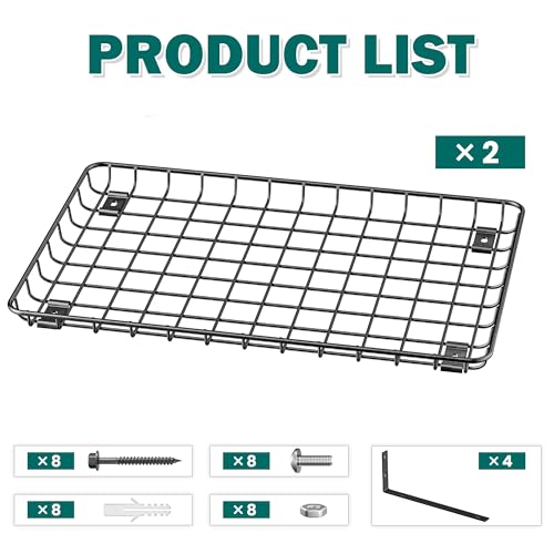 EVERHANGER Garage Wall Shelves 12x18 Inch, Wall Mounted Storage Shelf - color: Black, size: 18X 12inch