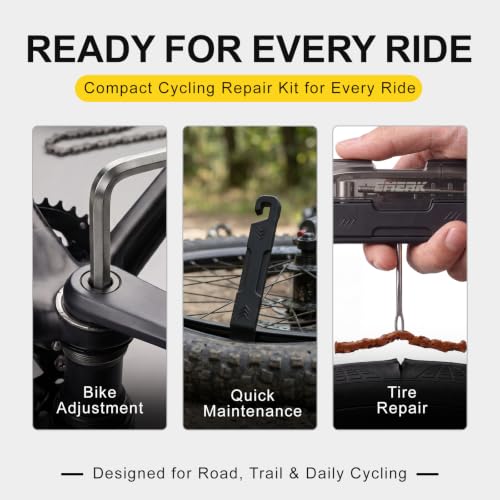 EMERK Bike Tool Kit Portable with L-Wrench, 7 bits & 2 Tire Levers