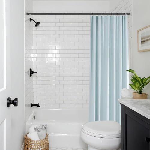 2 Pack Black Shower Curtain Rod 45 to 77 Inch - color: Black 2 Pack, size: 45-77"