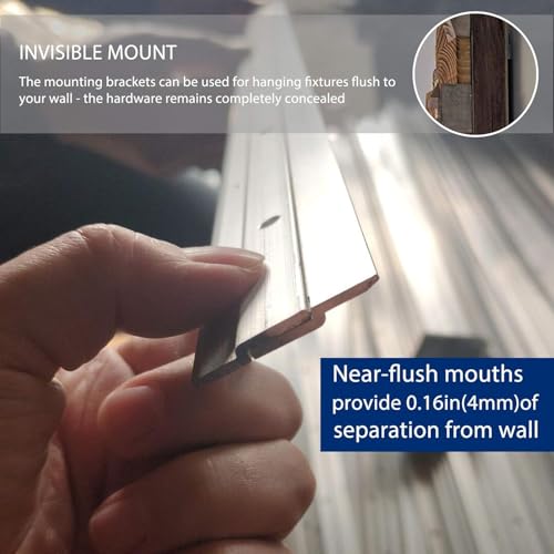 French Cleat Picture Hanger, Aluminum Z Hanger Interlocking Wall Mounting Bracket Hardware Kit Z Clips for Hanging Wall Painting, Mirrors, Panels, Artwork, Cabinet, Whiteboard (24 inch-1 Pair) - size: 24inch-1Pair, style: Standard thick