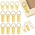 D-Ring Picture Hangers Kit, 40 Single Hole & 20 Double Hole Hangers with 80 Screws, 50 lb Load Heavy Duty Picture Hanging Hardware for Picture Frame Mirrors Canvas (Gold) - size: Gold