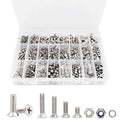 1020pcs M3 M4 M5 M6 Flat Phillips Countersunk Head Machine Screws Bolts Nuts Washers Assortment Kit, 304 Stainless Steel, Silver Tone - size: M3 M4 M5 M6 1020pcs (Countersunk Head-304)