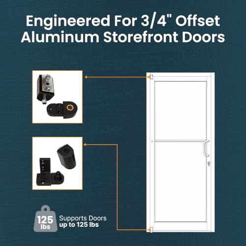Pacific Doorware YKK Style Storefront Door Pivot Hinge Set - Left, Bronze | Dark bronze duronotic finish for storefront doors, compatible with YKK style frames, complete pivot hinge hardware set - size: Left Hand, style: Duronotic Bronze