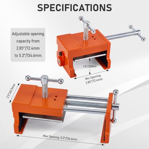 4 Pack Orange Cabinet Clamp, Heavy Duty Aluminum & Steel Cabinet Hardware Jig, Cabinet Install Clamping Tool with Drill Guides EVA Pads for Perfect Cabinet Frame Alignment Woodworking Installation