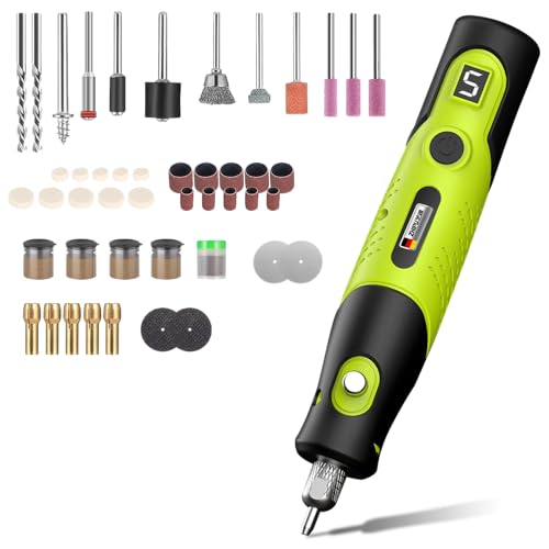 KEPEAK Cordless Rotary Tool, Rotary Tool Kit 231 Accessories, 18,000 RPM 5-Speed Rechargeable Rotary Tool for 3D Printing, DIY Crafts, Sanding, Polishing, Drilling, Etching, and Engraving