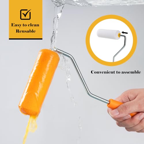 Mister Rui Mini Foam Paint Rollers, 4 Inch Paint Rollers 10 Pack