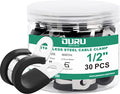 OURU 1/2 Inch Cable Clamps, Rubber Coated Insulated Clamps, 30pcs, 13mm - size: 30pcs - 1/2"