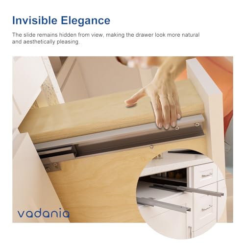 VADANIA #BK54 18" Undermount Drawer Slide, Soft Close - size: 18 Inch, style: Soft Close