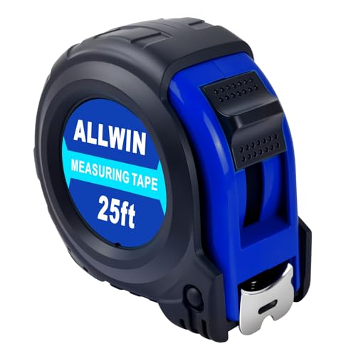 Tape Measure 25 Ft - Metal Retractable Tape Measure with Fractions, Easy Read, 1-inch Wide X 25 Foot - Dark Blue - color: Dark Blue