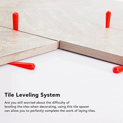 Oumefar 1000Pcs Tile Wedges, Tile Leveling Wedges 0.2inch Red Tiles Leveler Spacers for Porcelain, Ceramics, Marble and Stones Decoration