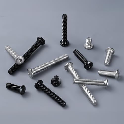 1/4-20 x 1 Bolt, 45PCS Flat Head Hex Socket Cap Screws Bolts, 304 Stainless Steel 18-8, Fully Threaded, Black Zinc Finish, with Hex Spanner - color: Black, size: 1/4-20 x 1