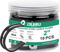 OURU 10pcs 2 Inch Stainless Steel Cable Clamps,Rubber Coated Cushioned Insulated Cable Clamp,Automotive Cable Wire Clamps,Pipe Clamps,Metal Clamp for Tube,Lines,Wire Cord Installation(Black,51mm) - size: 10pcs - 2"