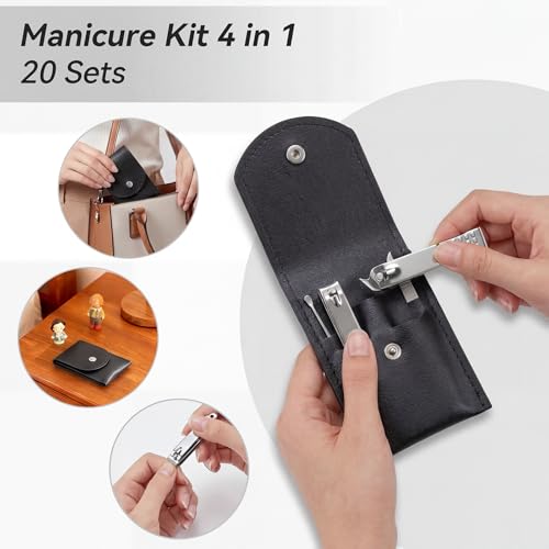 20PC Nail Care Kit,Professional Manicure Set，Nail Clippers Bulk - color: Black