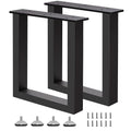 16 Inch Metal Bench Legs Set of 2, Heavy Duty Steel Coffee Table Legs, DIY Furniture Feet with Screws and Adjustable Foot Pads - size: H16" Square