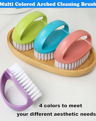 Scrubbing Brushes for Cleaning Small Scrub Brush with Nylon Stiff Bristles - color: Green, Blue, Red, Purple